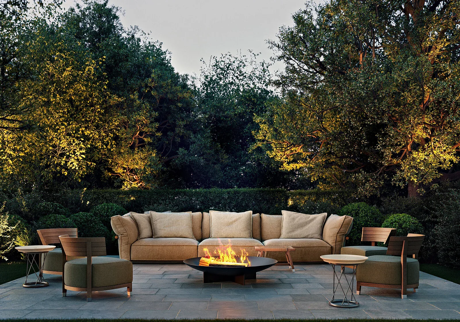 Flexform Camelot outdoor sofa on a terrace