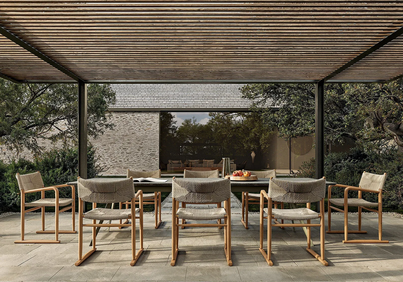 Flexform Kim outdoor chair, photographed for the factory catalogue