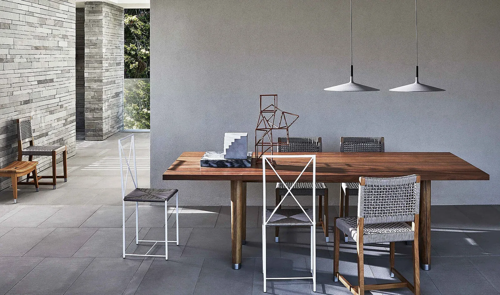 Flexform Monreale outdoor table, photographed for the factory catalogue