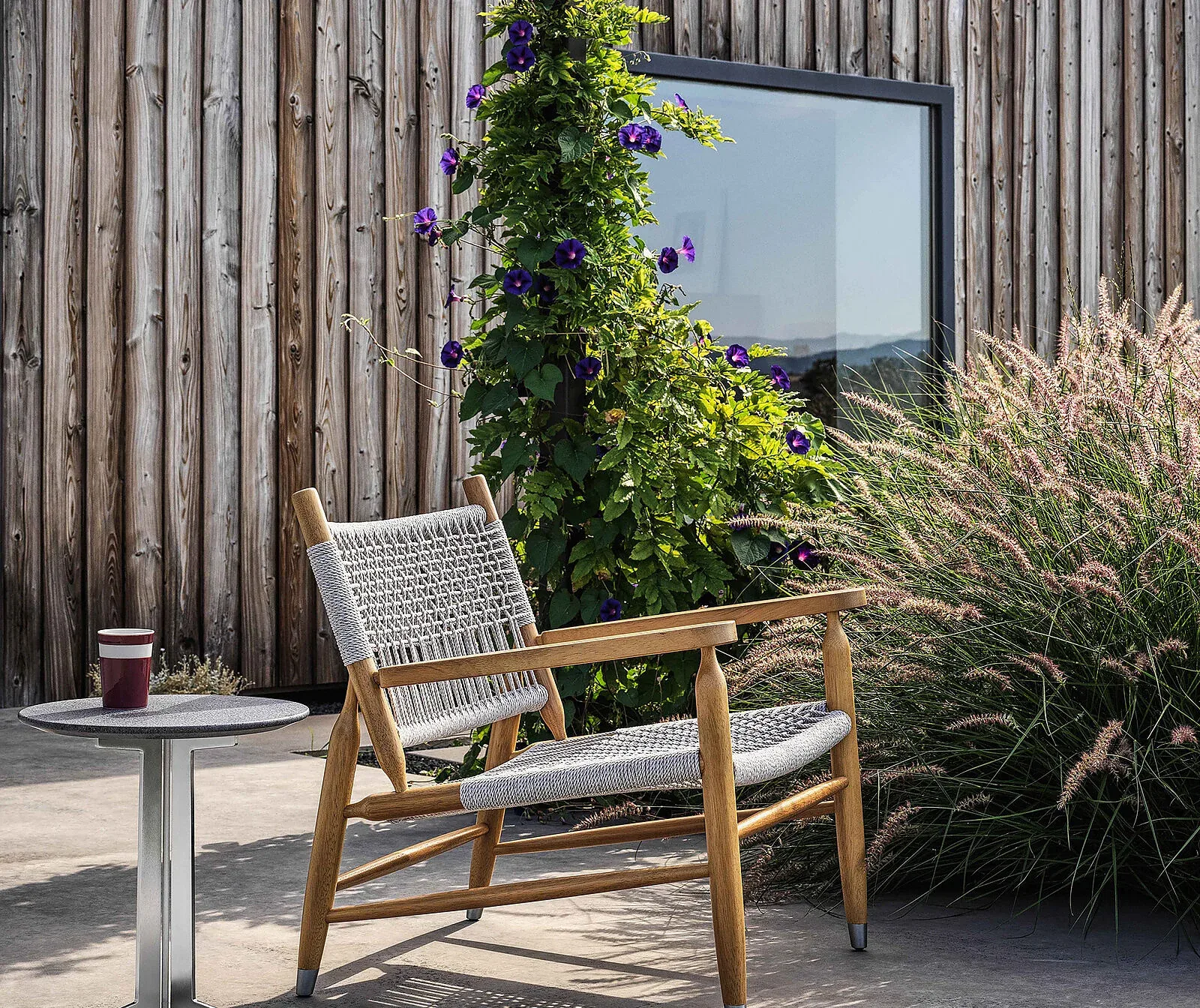 Flexform Tessa outdoor armchair, photographed for the factory catalogue