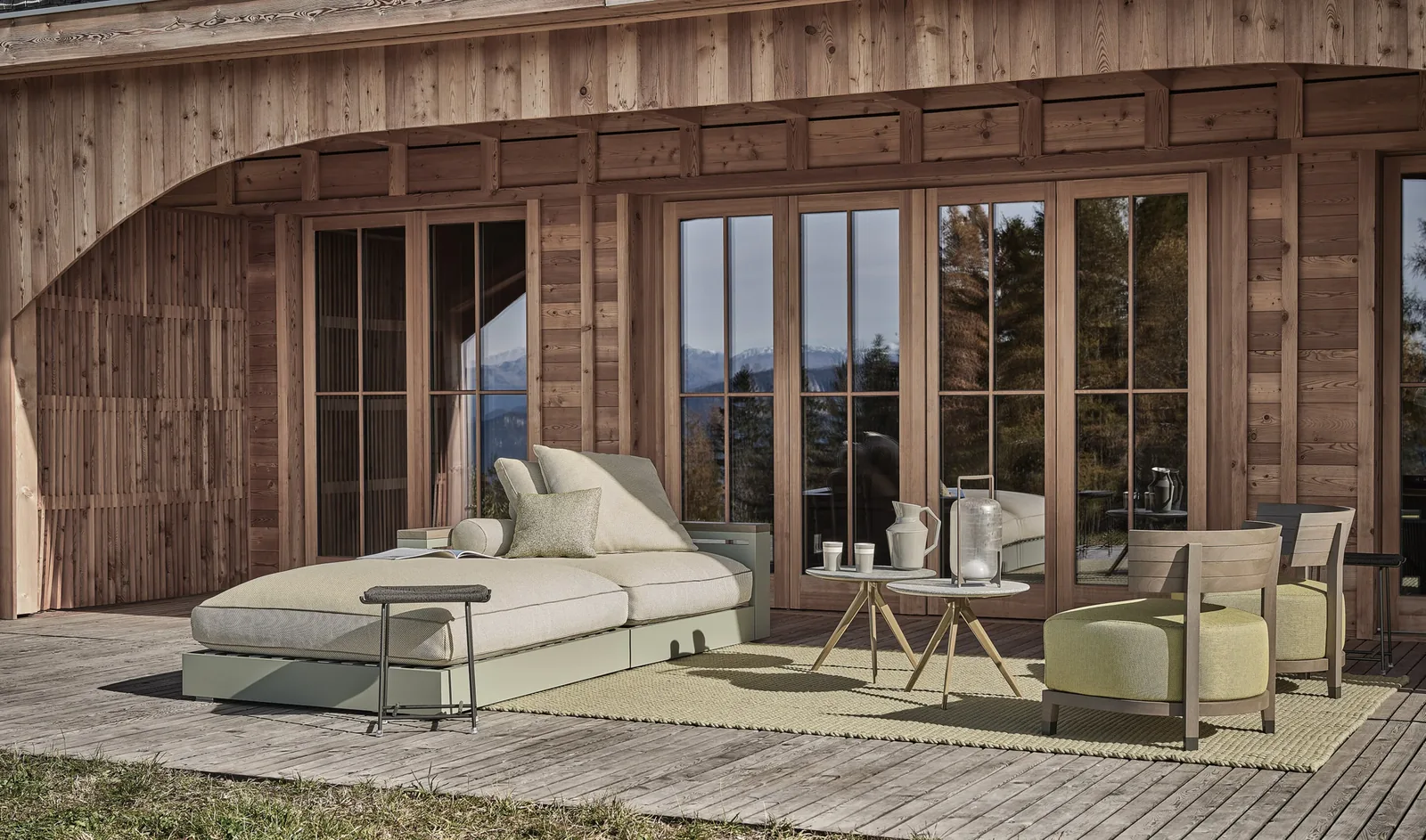 Flexform Thomas outdoor armchair on a terrace